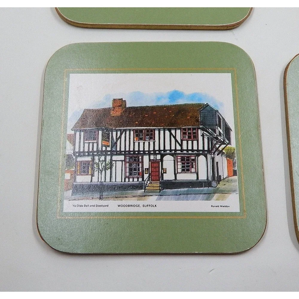 Cloverleaf Square Country Pubs CC14 Cork Coasters Set of 6